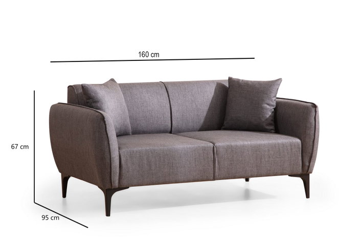 Atelier Del Sofa Belissimo - Sofá de 2 Plazas Gris Oscuro Atelier Del Sofa Belissimo - Sofá de 2 Plazas Gris Oscuro